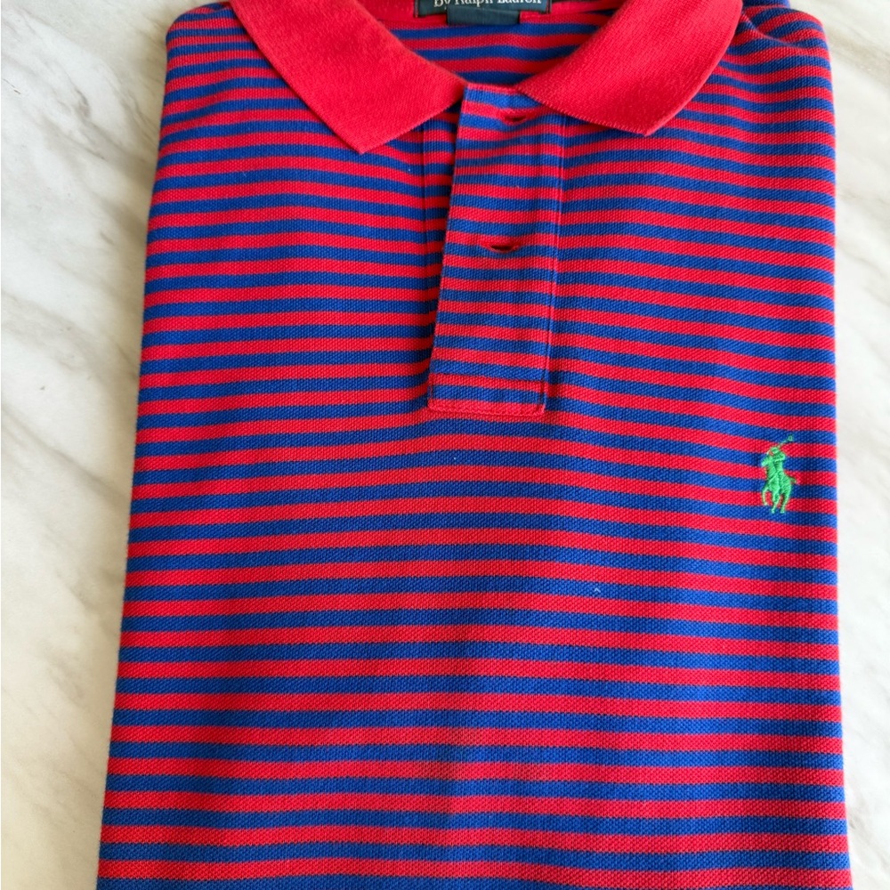 Ralph Lauren Kids Red and Blue Striped Polo Shirt